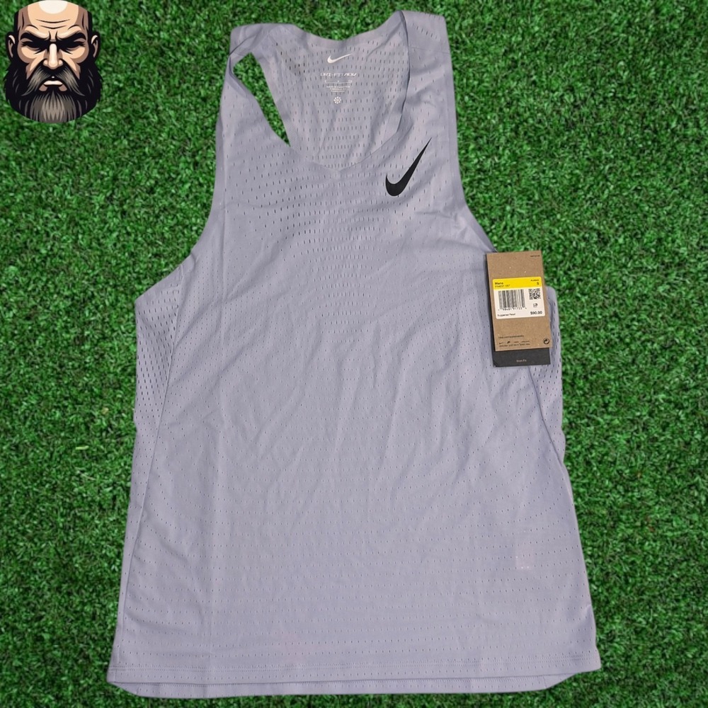 Nike Dri-Fit ADV Aeroswift Running Singlet Ghost Gray FN4231-057 Men's Size S